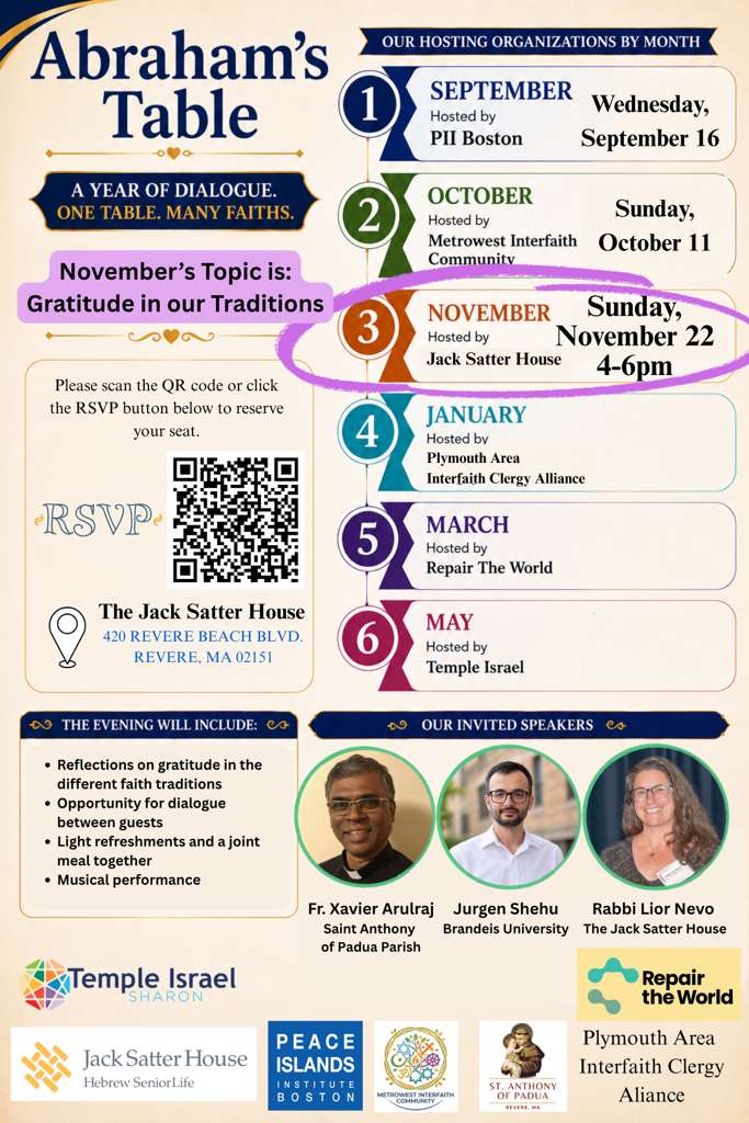 Abraham’s Table – November Gathering: Gratitude in Our Traditions