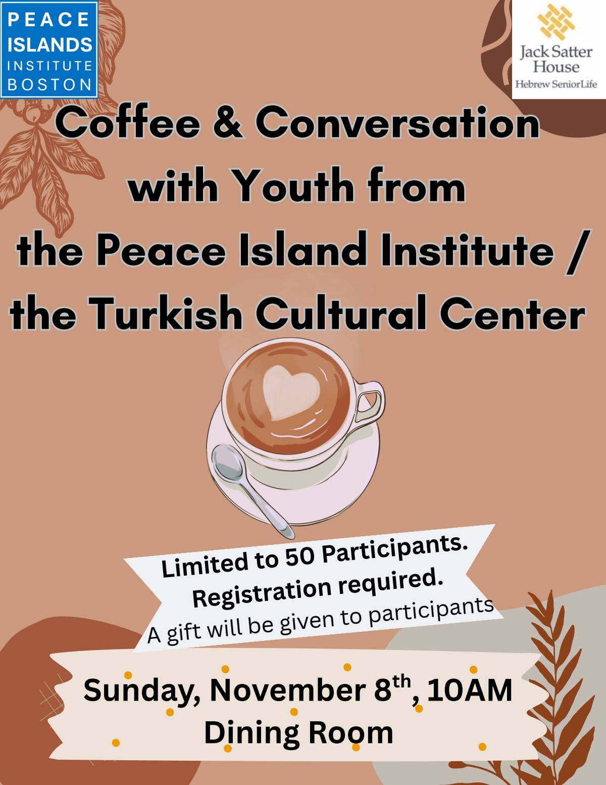 Coffee & Conversation with Youth from the Peace Islands Institute / the Turkish Cultural Center